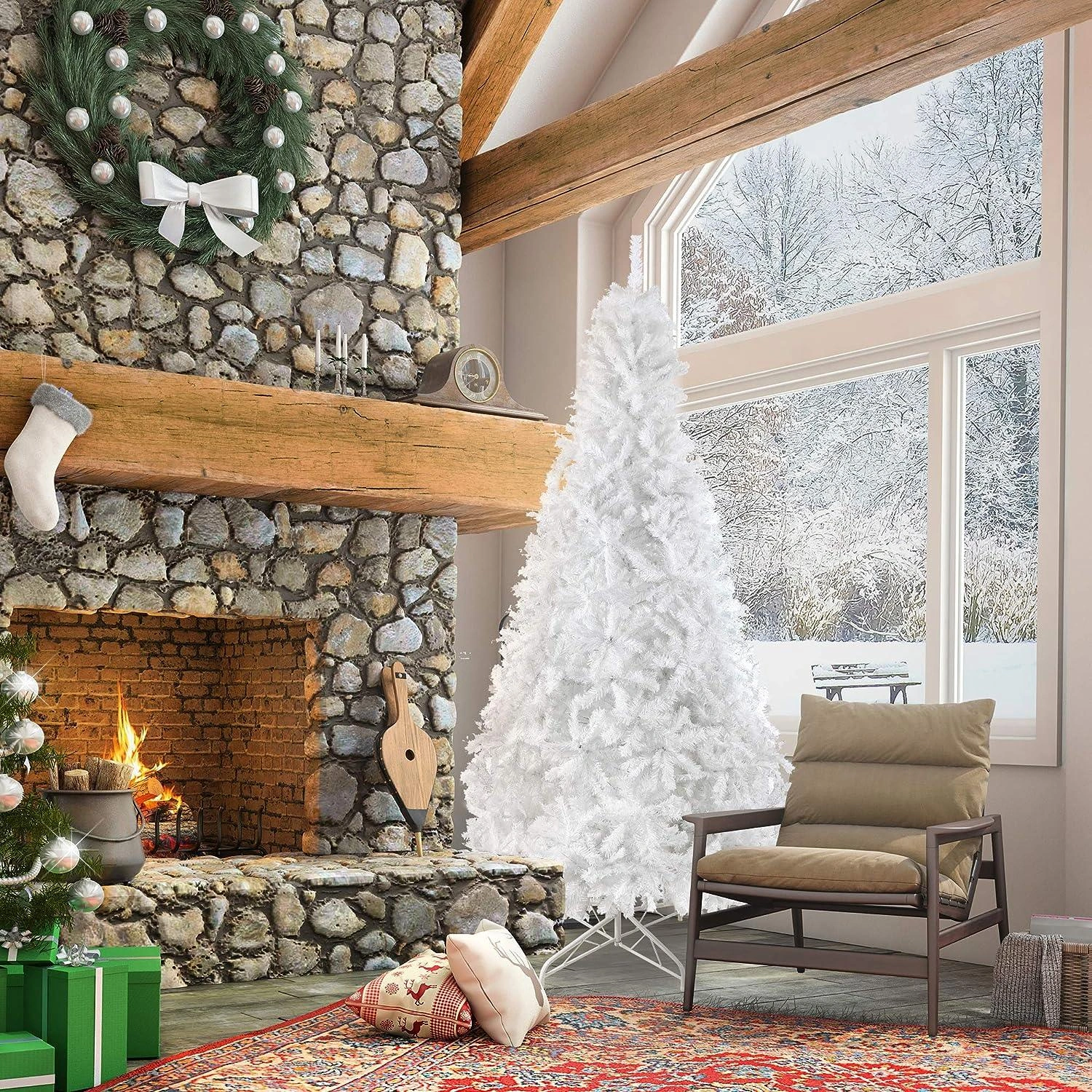 Festive 10ft Christmas Tree with Realistic Tips & Strong Metal Stand