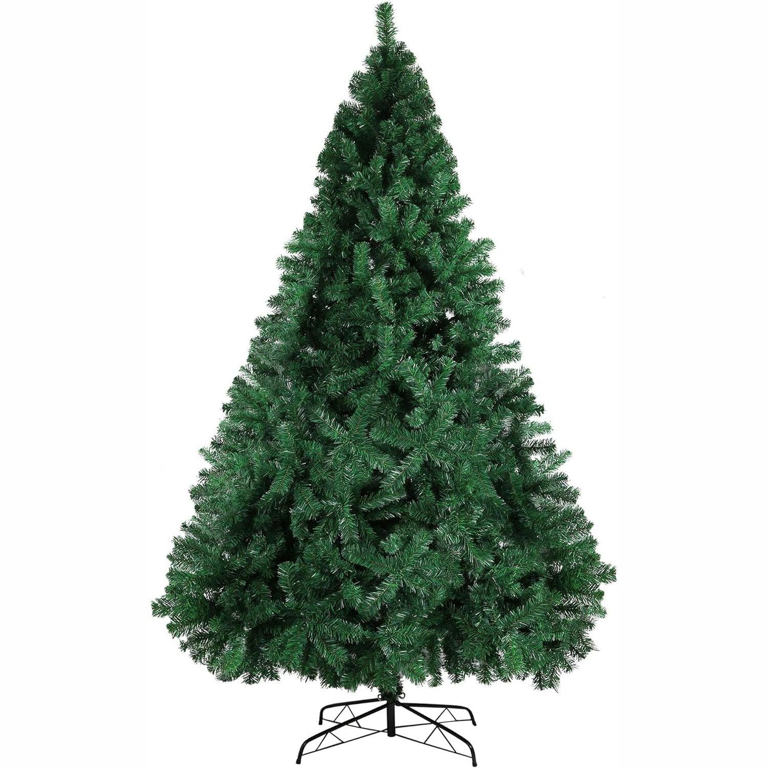 Festive 9.8ft Green Artificial Christmas Tree with Sturdy Metal Stand